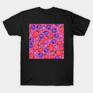 Extra fresh berries summer pink pattern T-Shirt